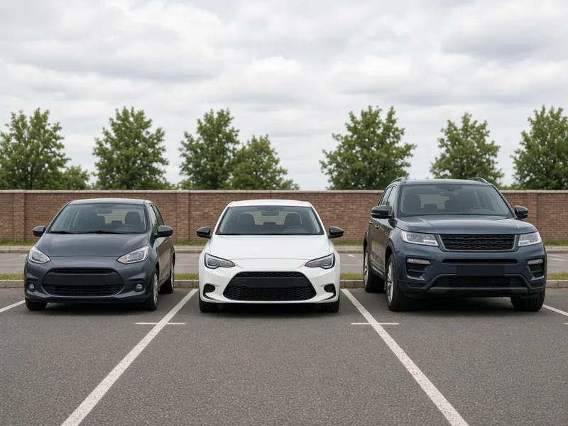 Verschillende auto’s naast elkaar op een helder parkeerterrein